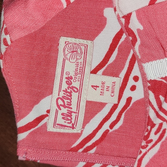 Lilly Pulitzer Sleeveless Dress Sz 4 Ruffle - Picture 3 of 4